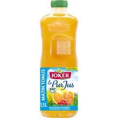 Joker, 100% Pur Jus - Jus d'orange, mandarine, raisin blanc et acerola Matin tonus, la bouteille de 1,5 l