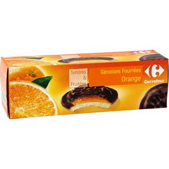 Genoises napees chocolat et fourrees a la marmelade d'orange