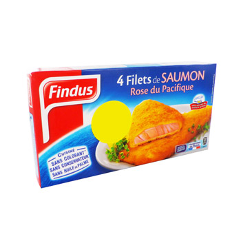 Findus, Filets panes de saumon rose du Pacifique, la barquette de 4 - 400 g