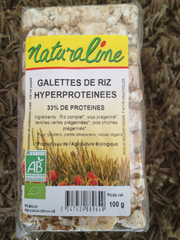 Galettes de riz bio hyper proteinees NATURALINE, 100g
