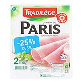 Jambon de Paris Tradilège Sel réduit - 2 tranches 80g
