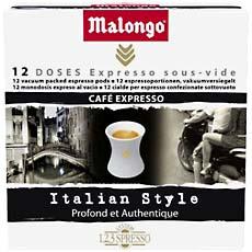 Cafe en dosettes Expresso Italian Style MALONGO, 32 unites, 78g