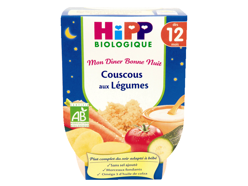 Couscous aux legumes bio, des 12 mois - Mon Diner Bonne Nuit
