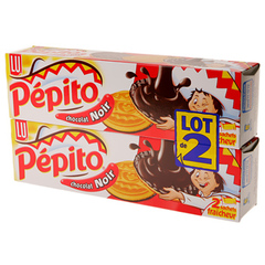 Biscuits Pepito Lu Chocolat noir 2x200g