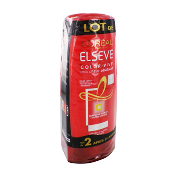 Apres shampooing Color Vive pour cheveux colores ELSEVE, 2x200ml