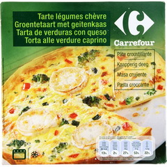 Tarte aux legumes et fromage de chevre, pate croustillante