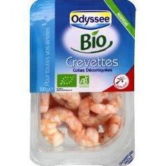 Crevettes cuites decortiquees bio, la barquette de 100g