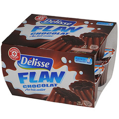 Delisse Flan chocolat nappe chocolat 12 x 100g