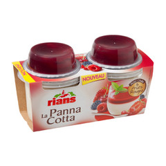 la panna cotta et son coulis de fruits rouges rians 2x120g