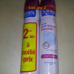 Deodorant Dermo anti-traces blanches SANEX, 2x200ml dont -50% sur le 2eme