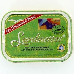 Sardinettes a l'huile d'olive vierge extra LES MOUETTES D'ARVOR, 100g