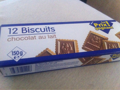 Biscuits au chocolat au lait, 150g