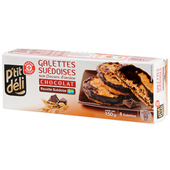 Biscuits P'tit Deli Galettes Suedoise chocolat 150g