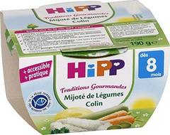 Hipp Traditions Gourmandes Mijoté de Légumes Colin dès 6 mois - 8 bols de 190 g