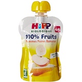 Hipp Biologique Set de 6 Gourdes de Pommes Poires Bananes 90 g