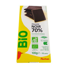 Biologique - Chocolat noir 70% de cacao. Produit issu de l'agriculture biologique.