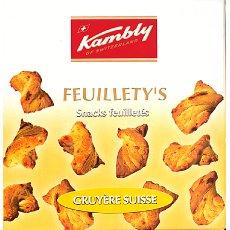 Snacks feuilletes au beurre et gruyere Suisse Feuillety's KAMBLY, 75g