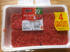 Jean Rozé Steaks hachés pur bœuf 20% MG la barquette de 800 g