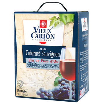 Vin rouge Vieux Carion Cabarnet-Sauvignon de table 5l
