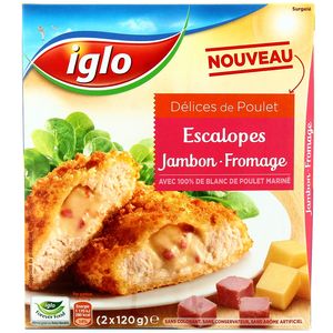 Iglo escalpoes de poulet jambon et fromage 240 g