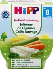 Hipp Traditions Gourmandes Julienne Légumes Colin dès 8 mois - 8 bols de 190 g