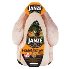 Fermier de Janze, Poulet fermier blanc de Janze pret a cuire, le poulet de 1.4 kg environ