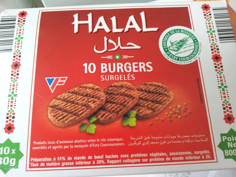 10 burgers Halal 800g