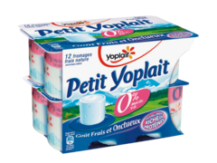 Yoplait, Petit Yoplait - Fromages frais nature 0%, les 12 pots de 60 g