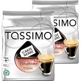 Tassimo Carte Noire Cafe Long Classic / Voluptuoso, Rainforest Alliance Vérifié, Lot de 2, 2 x 16 T-Discs