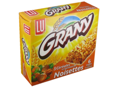 Grany, Barres aux 5 cereales et morceaux de noisettes, la boite de 6 barres,soit 125g