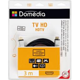 Domédia, Câble HDMI haute vitesse avec Ethernet mâle/mâle, 3 m, le câble