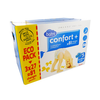 Auchan Baby change confort + family pack 11-25kg x81 taille 5