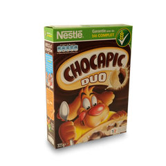 Chocapic duo - Cereales chocolat/chocolat blanc Garantie avec des cereales completes.