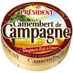 Camembert de campagne 20% de matieres grasses, a base de lait pasteurise