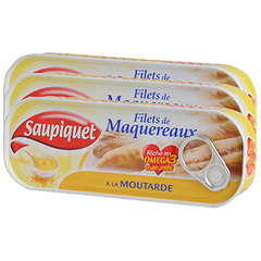 Filets de maquereaux Saupiquet A la moutarde 1/4 3x169g