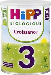 Hipp Biologique Lait 3 Croissance dès 10 mois 3 boîtes de 900 g
