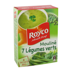 Les Minutes Soup - Soupe instantanee Mouline 7 legumes verts, la boite de 4 sachets - 67,6g