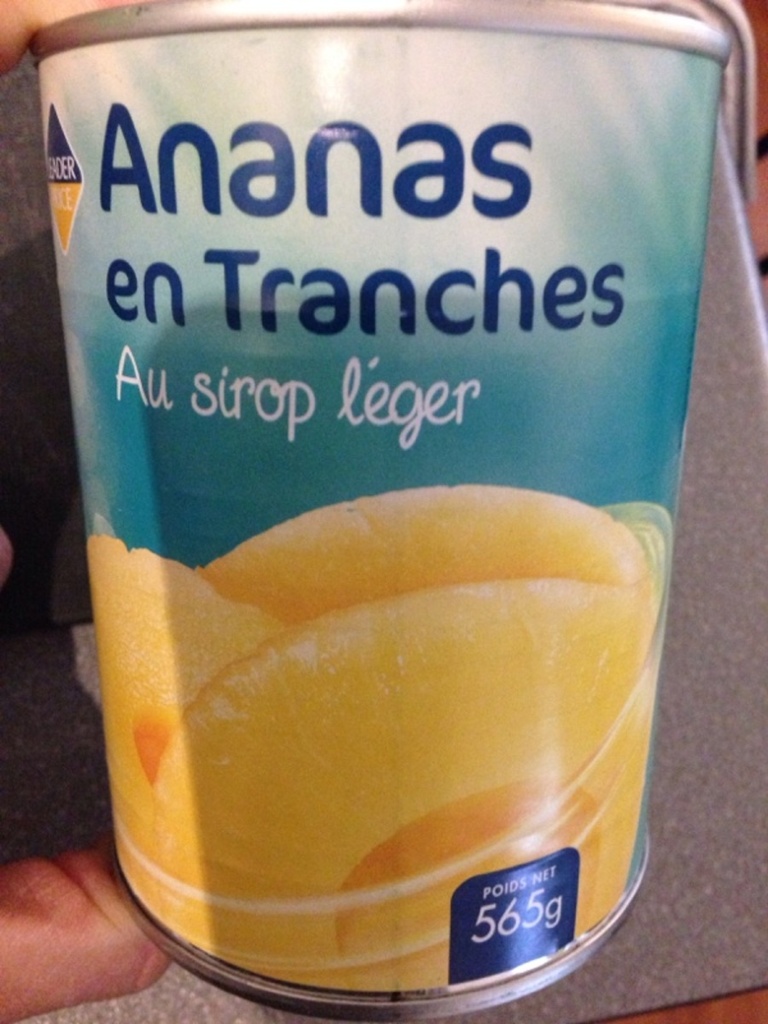 Ananas tranches au sirop léger 340g