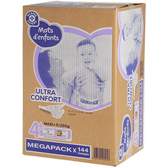 Couches Mots d'Enfants T4 + 9-20kg x144 Megapack