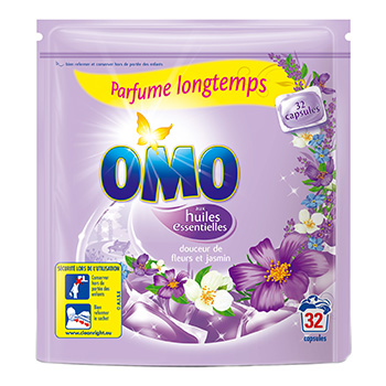 Lessive capsules Omo Douceur fleurs x32 1.029kg