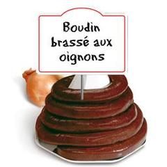 Bahier, Boudin noir oignons brasse, au rayon traditionnel, a la coupe