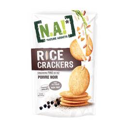 Biscuits apéritif Crackers riz/poivre noir NA