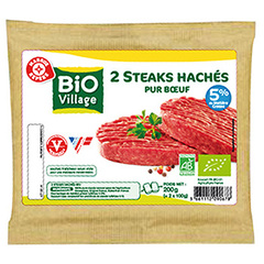 Steack hache Bio Village 100% muscle VBF 5%mg 2x100g