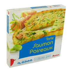 Auchan tarte saumon et poireaux 400g