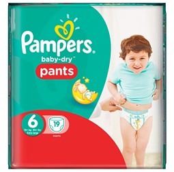 PAMPERS : Baby Dry Pants - Culottes T6 Extra Large + 16 kg