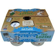 Fromage blanc doux et onctueux DUO LOZERE, 8,2%MG, 4x125g