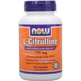 L-citrulline 750 mg - 90 gelules - Now foods