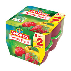 dessert pommes fraises x8 andros 800g