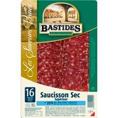 Bastides Salaisons, Saucisson sec supérieur, la barquette de 16 tranches - 80 g