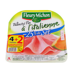 Fleury jambon fin italien sel reduit tranche x4
